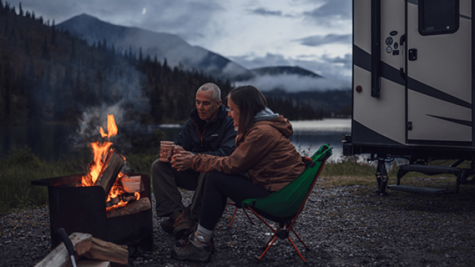 people around campfire